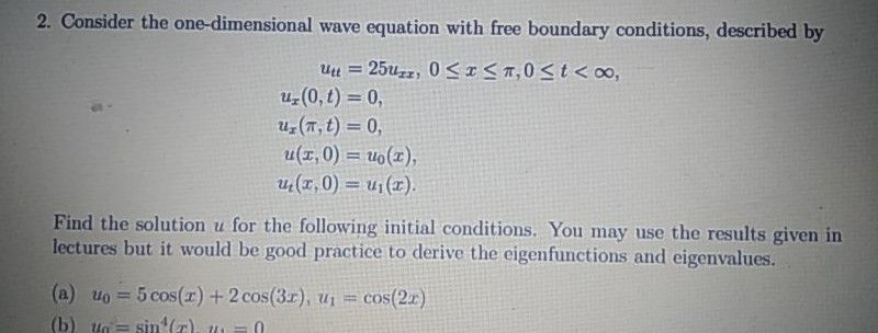 Solved Marks: 5 4. Consider the one-dimensional wave | Chegg.com