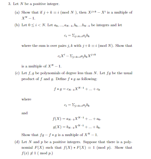 3 Let N Be A Positive Integer A Show That Ifj Chegg Com