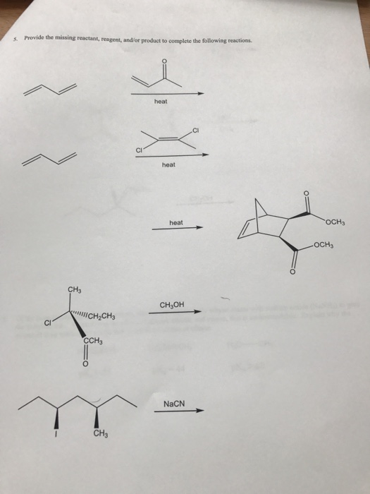 Solved Provide the missing reactant, reagent, and/or product | Chegg.com