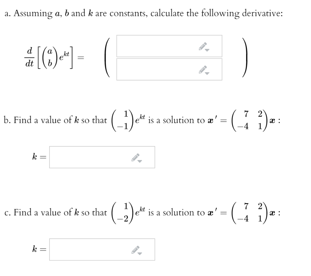 Solved A. Assuming A, B And K Are Constants, Calculate The | Chegg.com