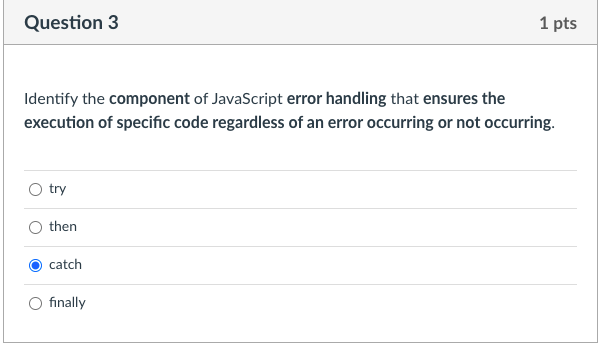 Solved Question 2 1 pts A JavaScript promise reduces | Chegg.com