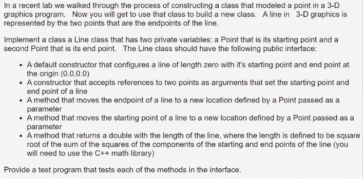 Solved In C++ please. //Class that was built during | Chegg.com
