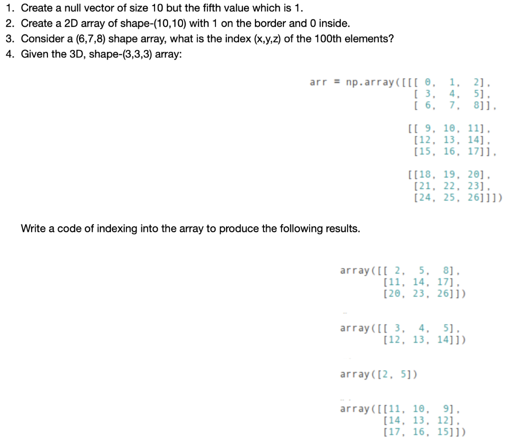 solved-1-create-a-null-vector-of-size-10-but-the-fifth-chegg