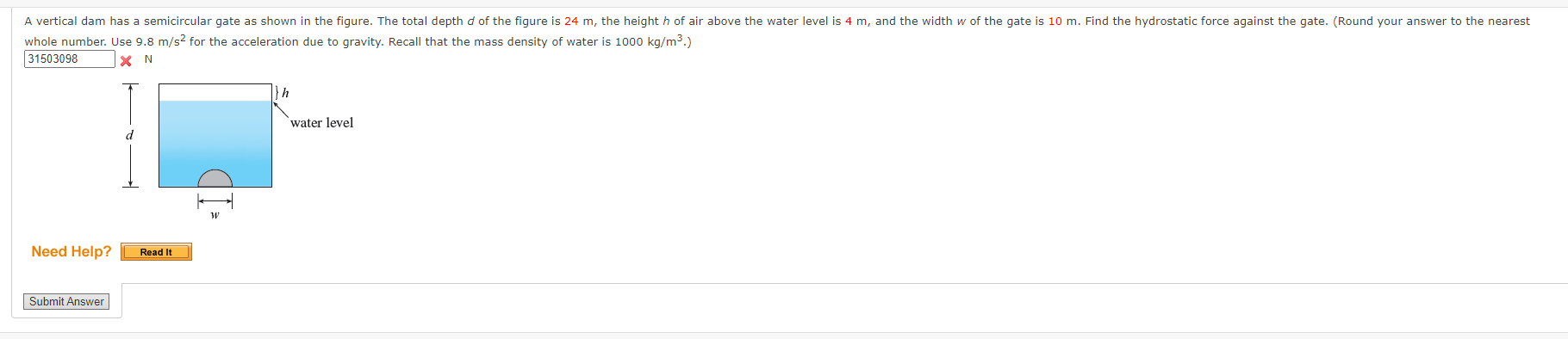 Solved whole number. Use 9.8 m/s2 for the acceleration due | Chegg.com