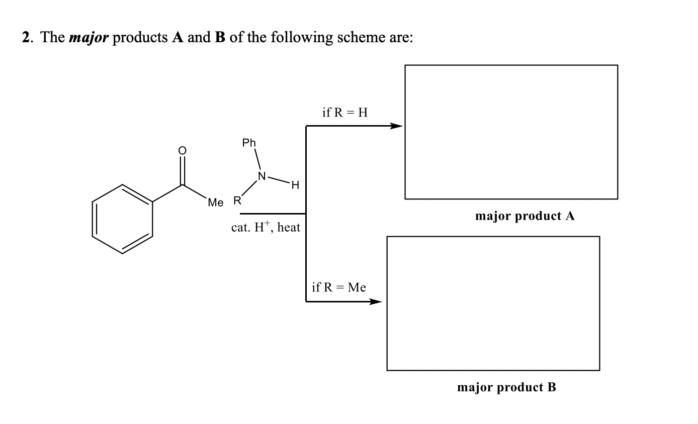 Solved 2. The Major Products A And B Of The Following Scheme | Chegg.com