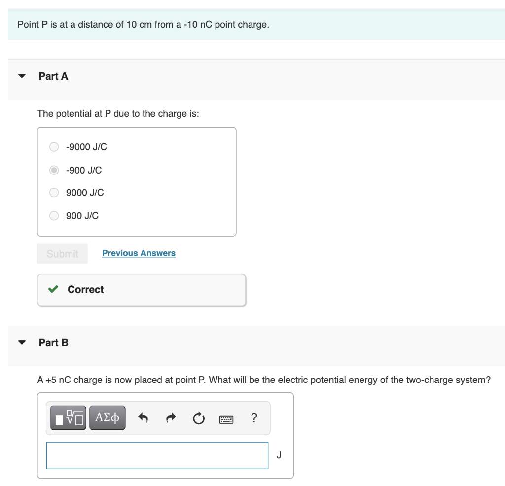 Solved Point P is at a distance of 10 cm from a -10 nC point | Chegg.com
