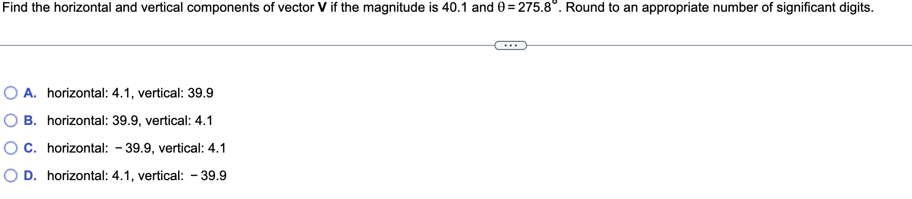 Solved Find the horizontal and vertical components of vector | Chegg.com