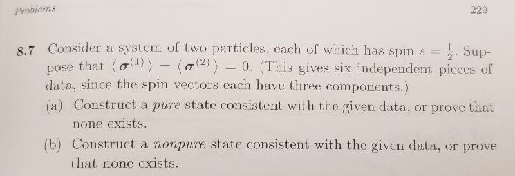 Solved Problems 229 8.7 Consider a system of two particles, | Chegg.com
