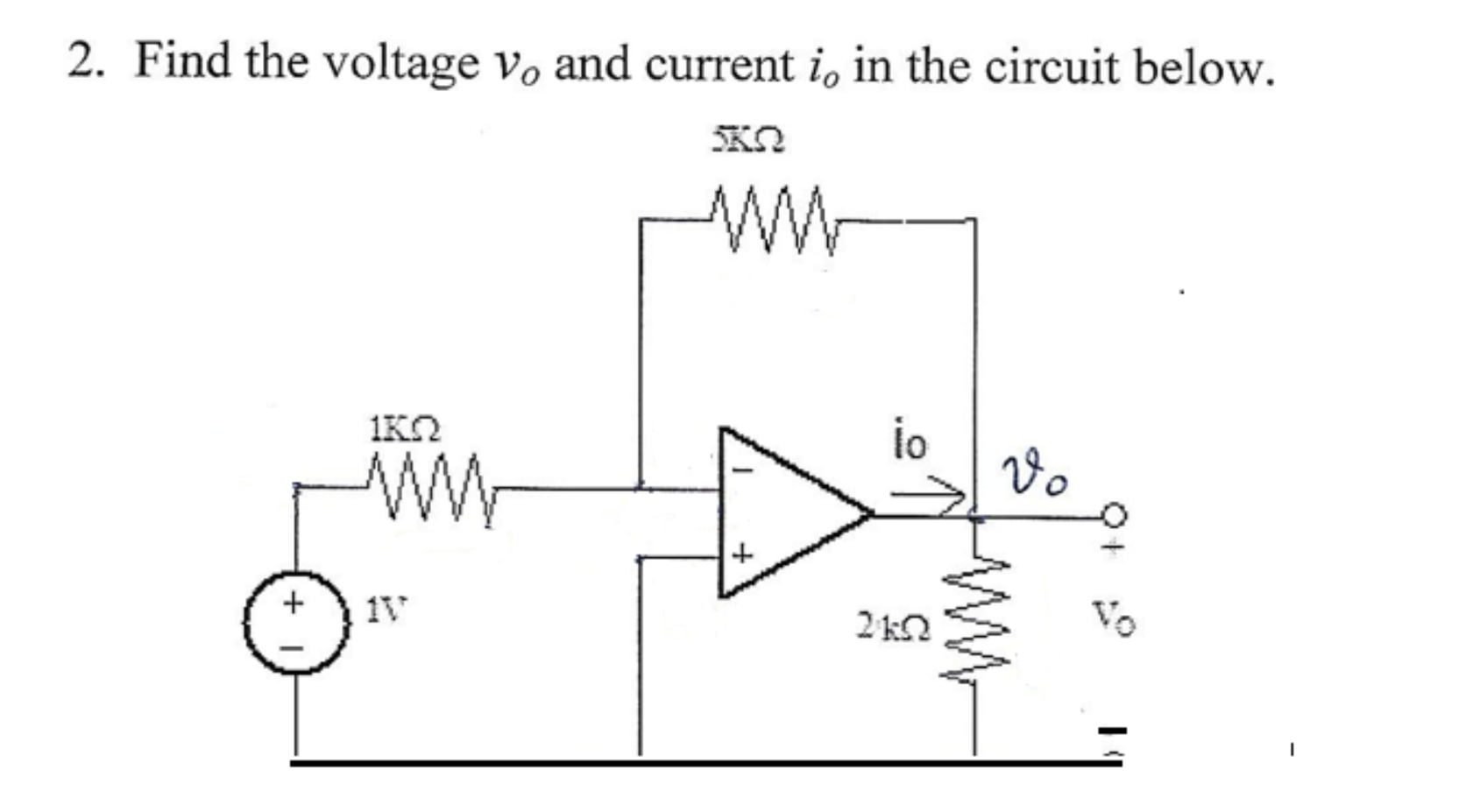 Solved 2. Find the voltage V, and current i, in the circuit | Chegg.com