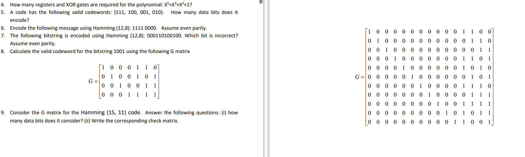Solved 4. How many registers and XOR gates are required for | Chegg.com