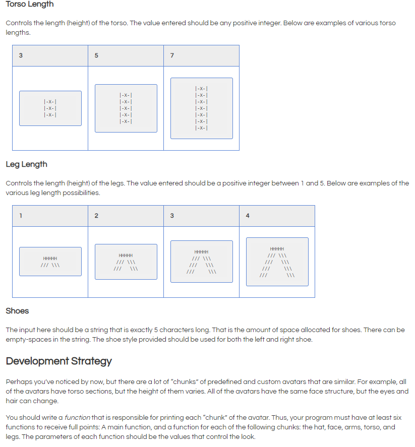 Picture of the avatar creator displaying the customization tool box on