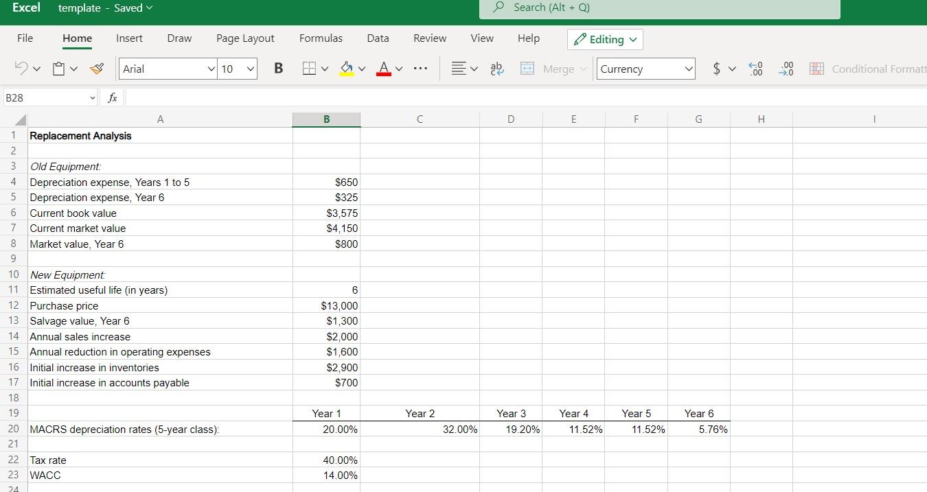 Solved Excel Online Structured Activity: Replacement | Chegg.com