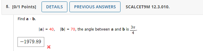 Solved Find A*b.|a|=40,|b|=70, ﻿the Angle Between A And B | Chegg.com