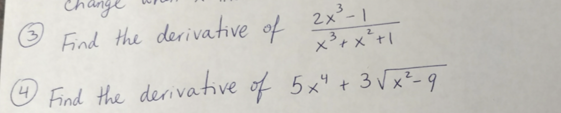 derivative of 3x 4 x 2 1