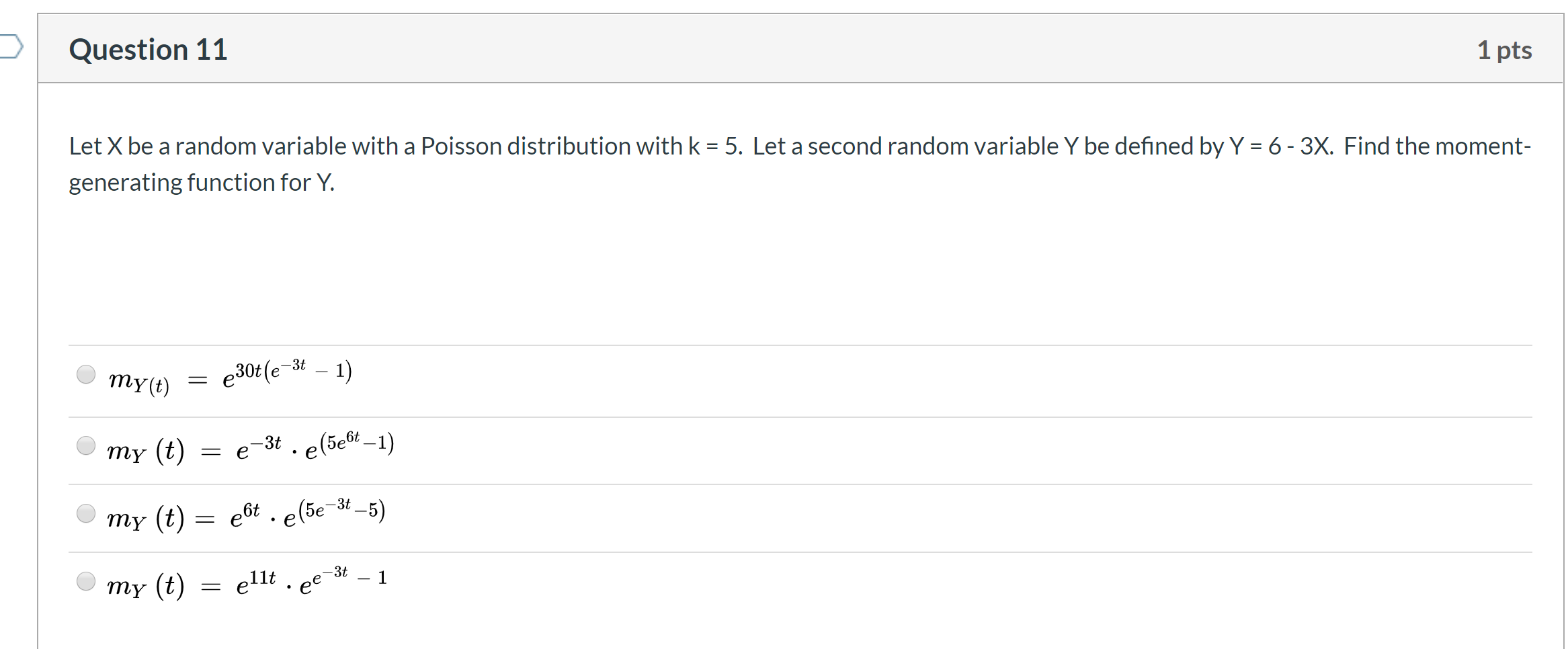 Question 11 1 pts Let X be a random variable with a | Chegg.com