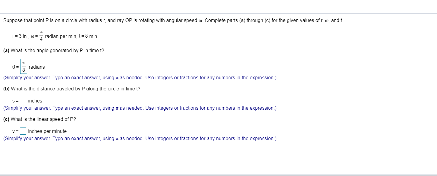 Solved Suppose That Point P Is On A Circle Of With Radius Chegg Com