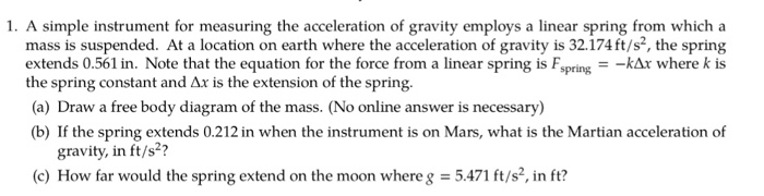 Solved A simple instrument for measuring the acceleration of | Chegg.com