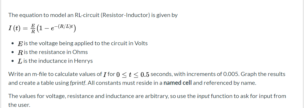 Solved The equation to model an RL-circuit | Chegg.com