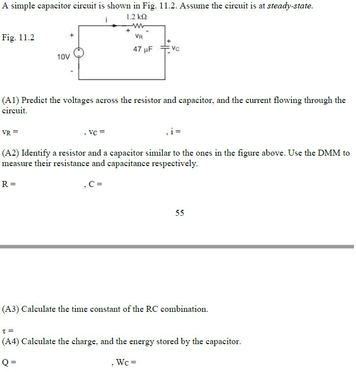 Solved A simple capacitor circuit is shown in Fig. 11.2. | Chegg.com