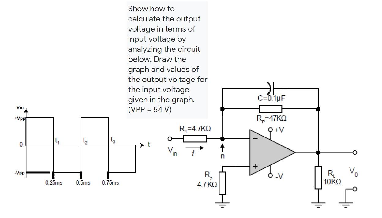 Solved Show how to calculate the output voltage in terms of | Chegg.com