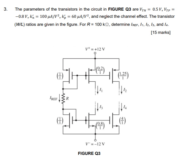 Solved 3 The Parameters Of The Transistors In The Circuit 7475