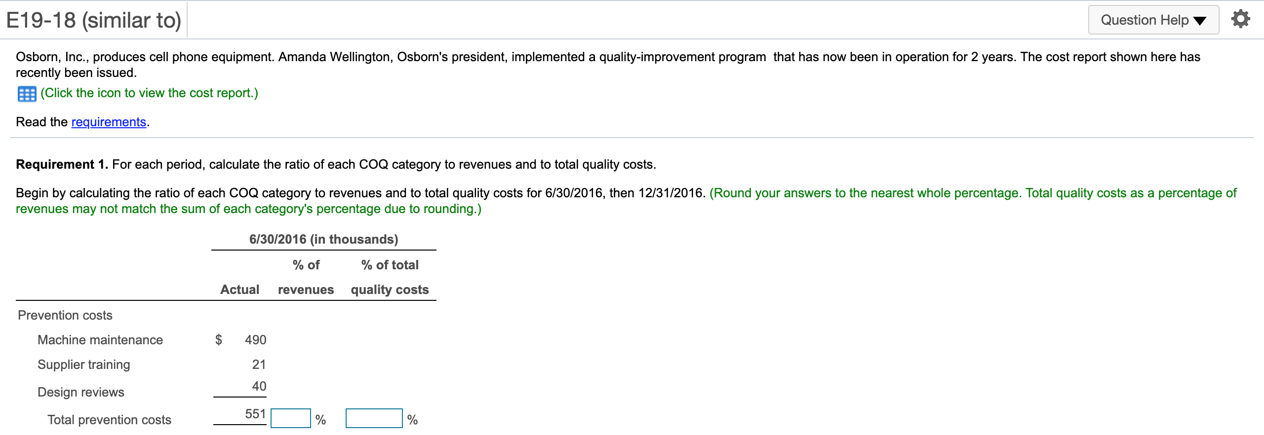 Solved E19-18 (similar to) Question Help Osborn, Inc., | Chegg.com