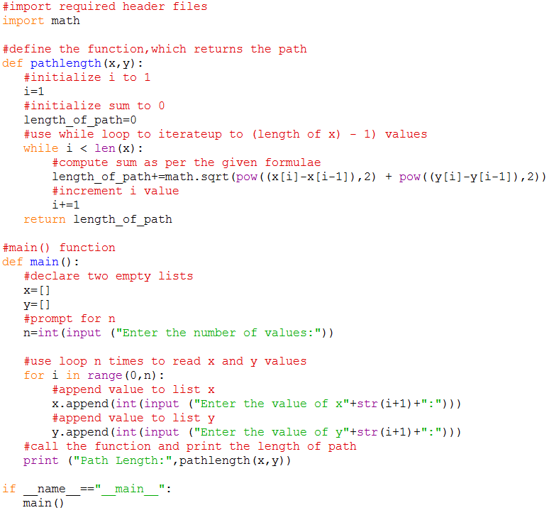 (Solved) - Compute the length of a path. Some object is moving along a ...