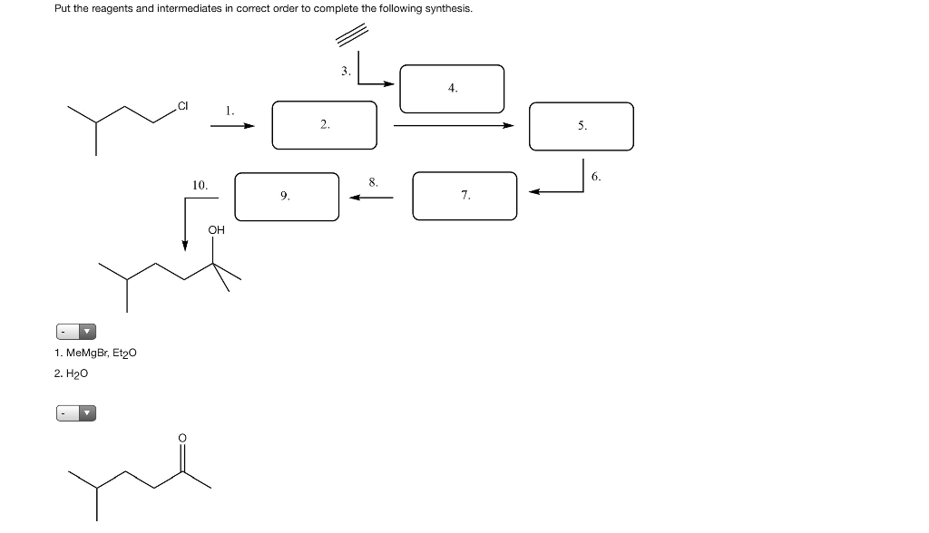 Solved Put the reagents and intermediates in correct order | Chegg.com
