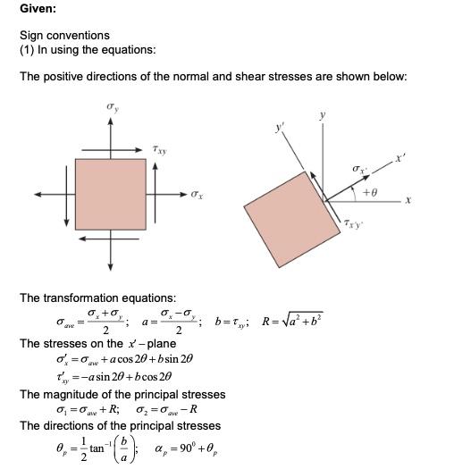 Solved Given: Sign conventions (1) In using the equations: | Chegg.com