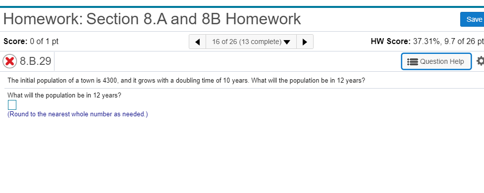 Solved Homework: Section 8.A And 8B Homework Save Score: 0 | Chegg.com