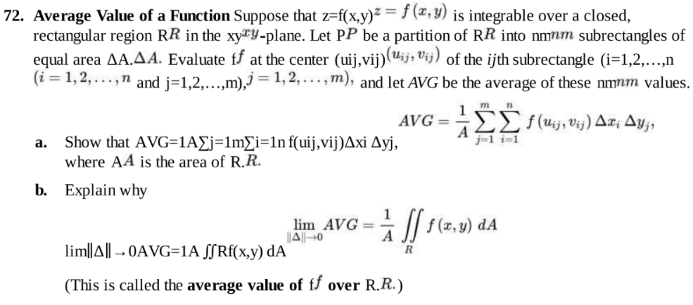 Solved 72. Average Value of a Function Suppose that | Chegg.com