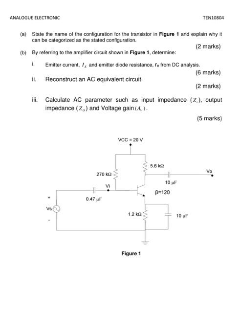 Solved ANALOGUE ELECTRONIC TEN10804 (a) State the name of | Chegg.com