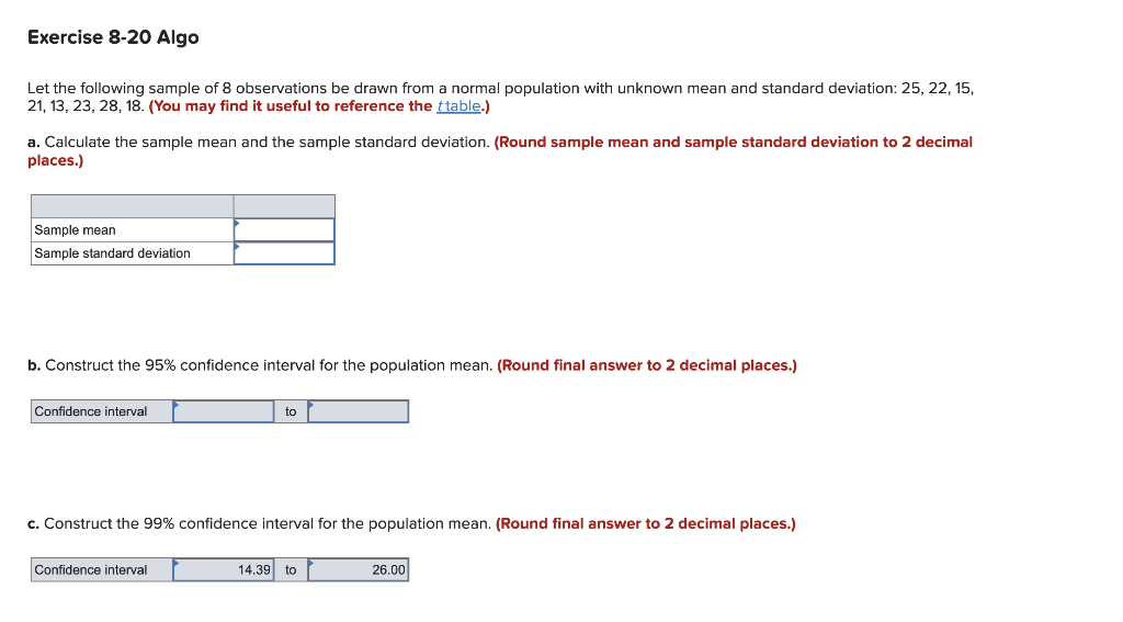 Solved Let the following sample of 8 observations be drawn | Chegg.com