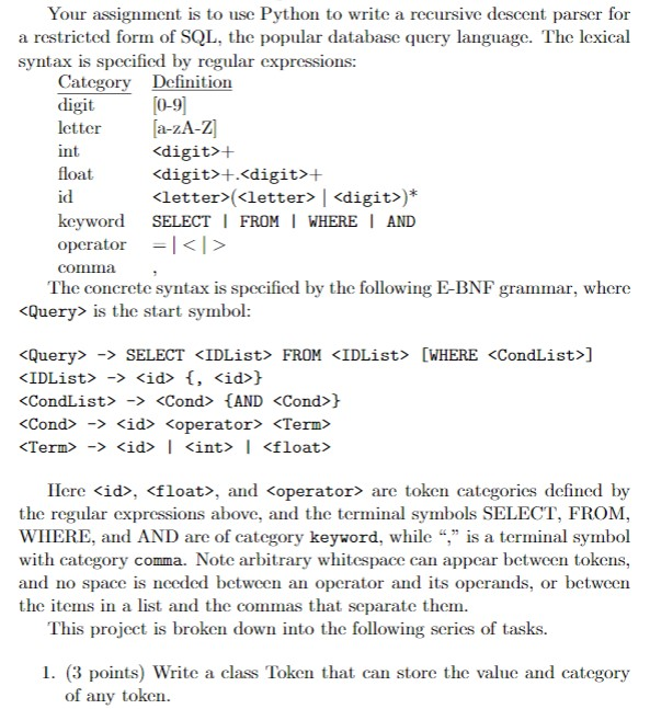 Your assignment is to use Python to write a recursive | Chegg.com