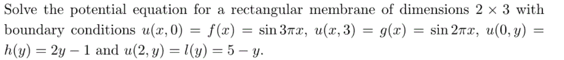 Solve the potential equation for a rectangular | Chegg.com