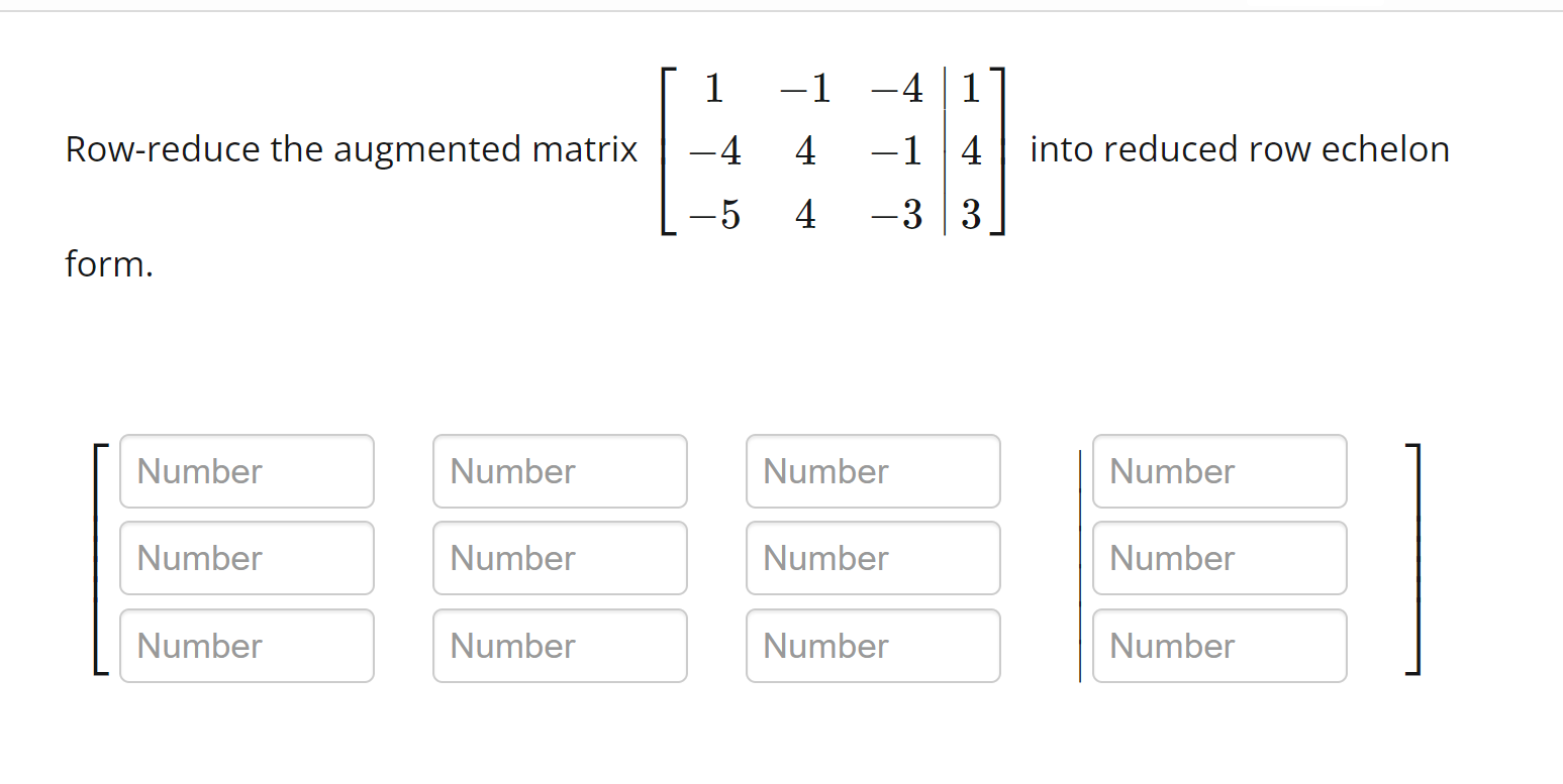 Solved row reduce the augmented matrix chegg