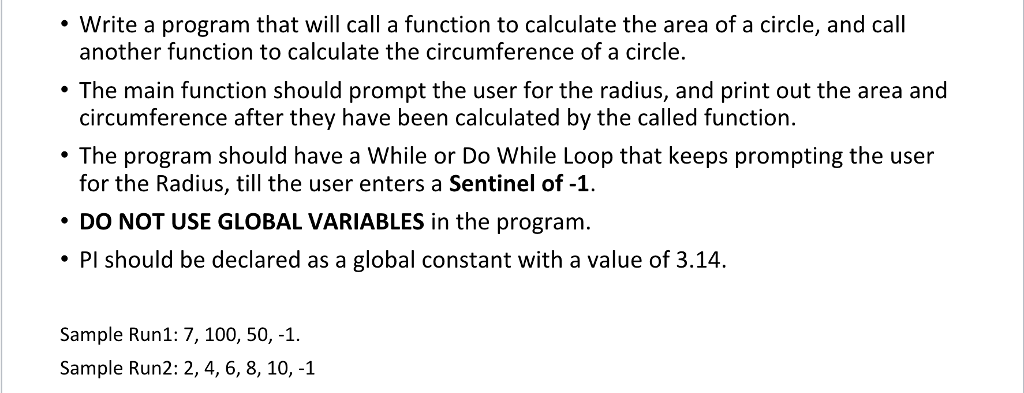 Solved Write a program that will call a function to | Chegg.com