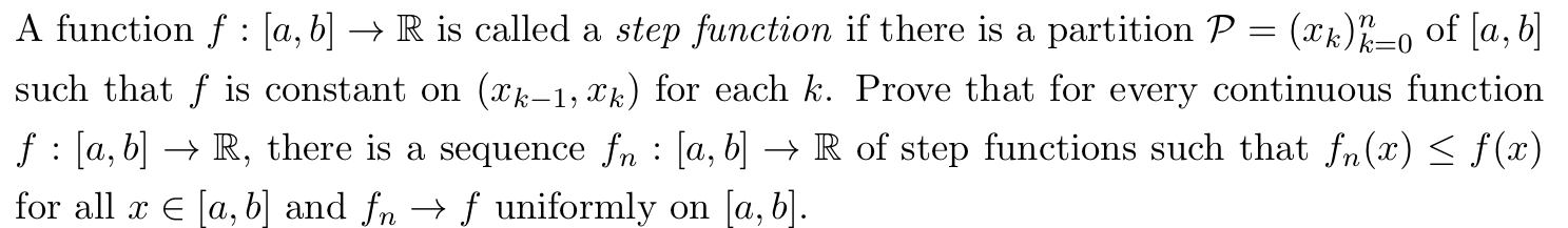 Solved A Function F : [a, B] → R Is Called A Step Function | Chegg.com