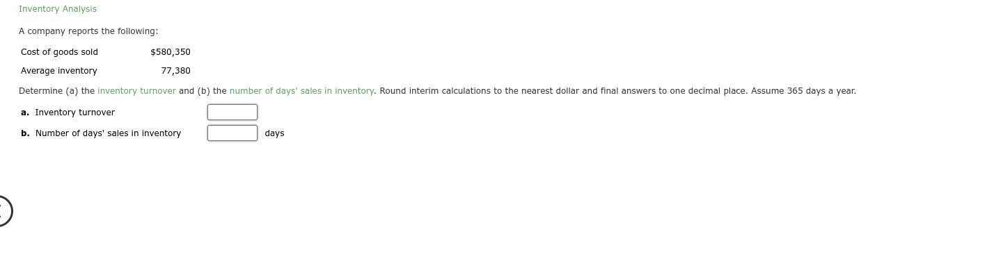 Solved Inventory Analysis A company reports the following: | Chegg.com