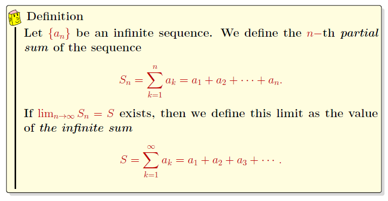 Solved Definition Let {an} be an infinite sequence. We | Chegg.com