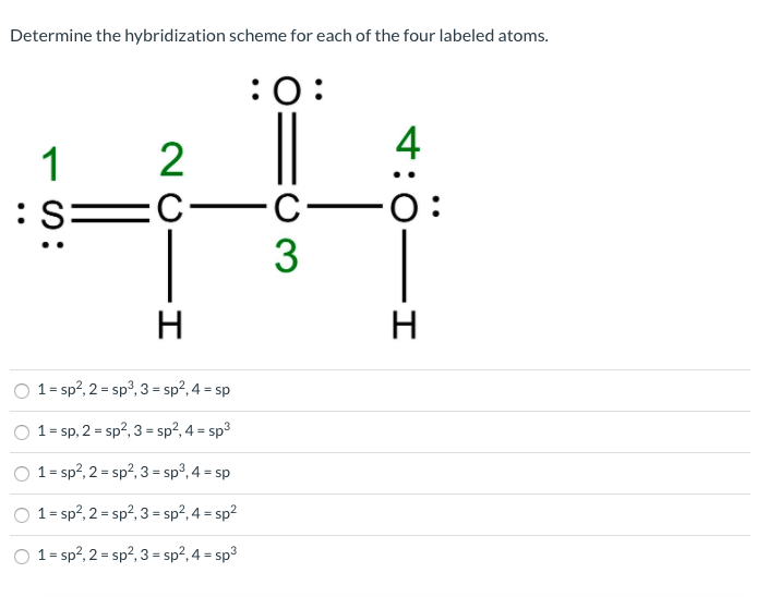 Solved Determine the hybridization scheme for each of the | Chegg.com