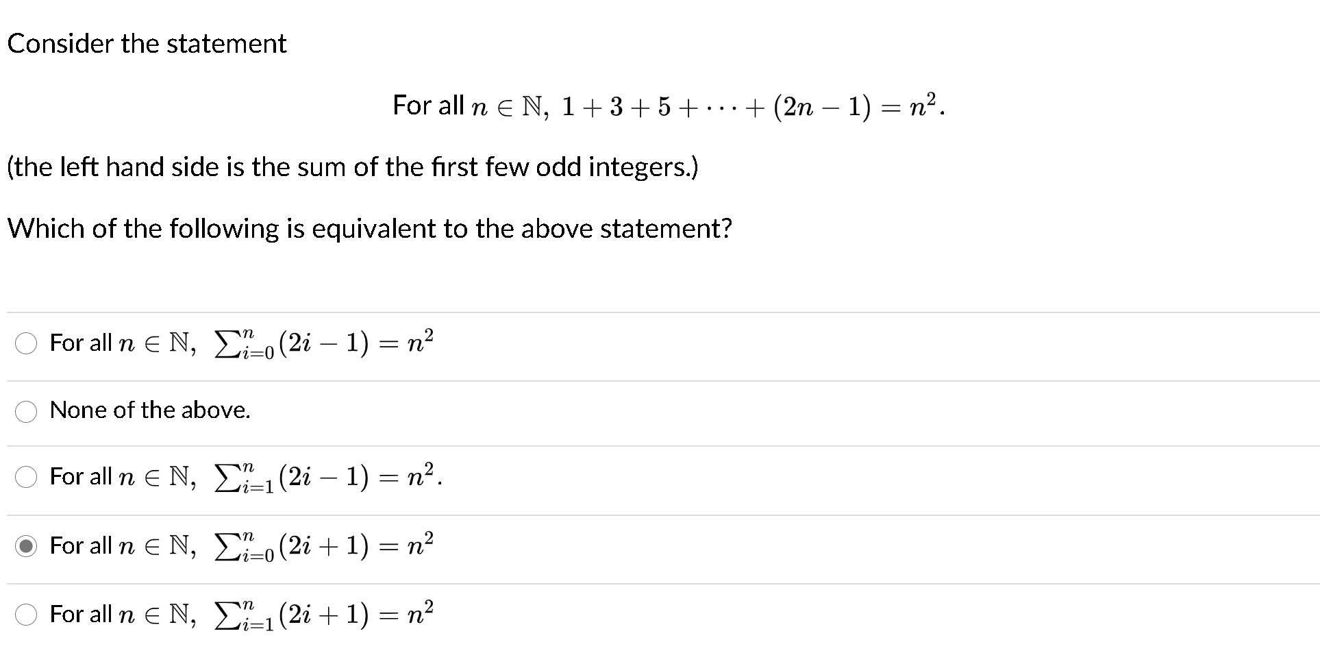 Solved Consider The Statement For All N E N 1 3 5 Chegg Com