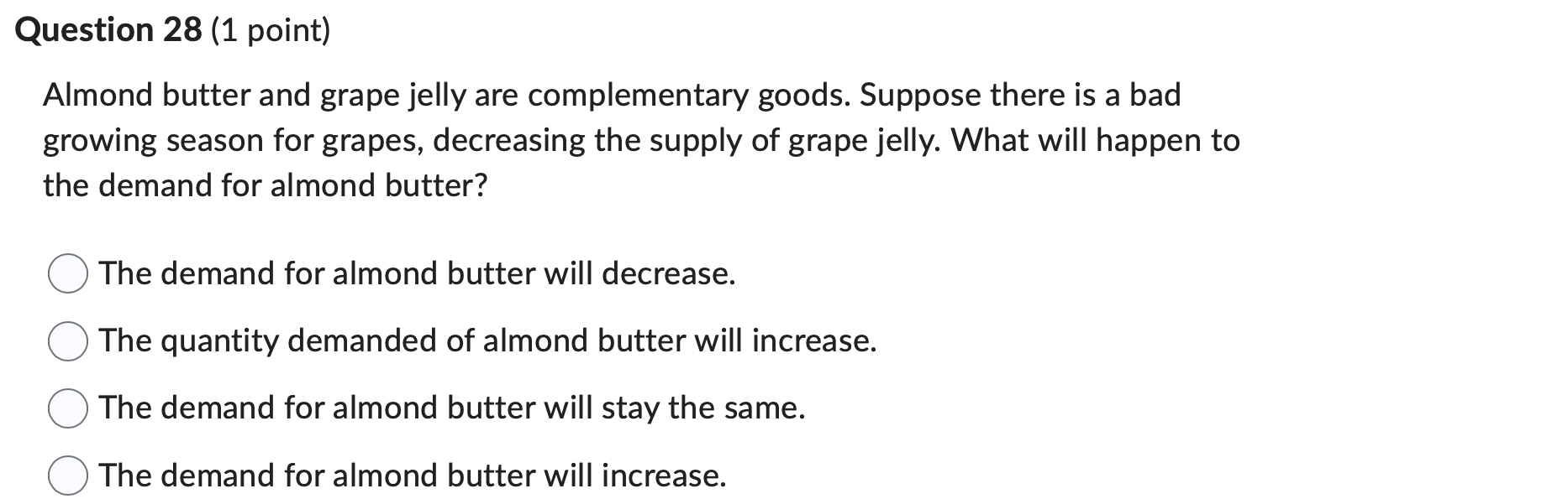 Solved Almond butter and grape jelly are complementary