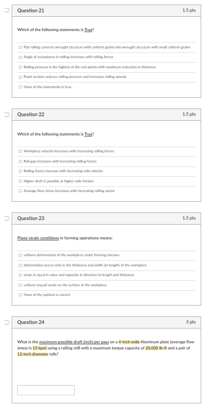 Solved n Question 21 1.5 pts Which of the following | Chegg.com