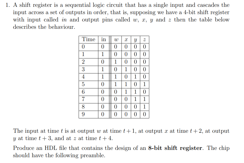 Solved CHIP Shift8bit { IN x; OUT out[8]; PARTS: } Could you | Chegg.com