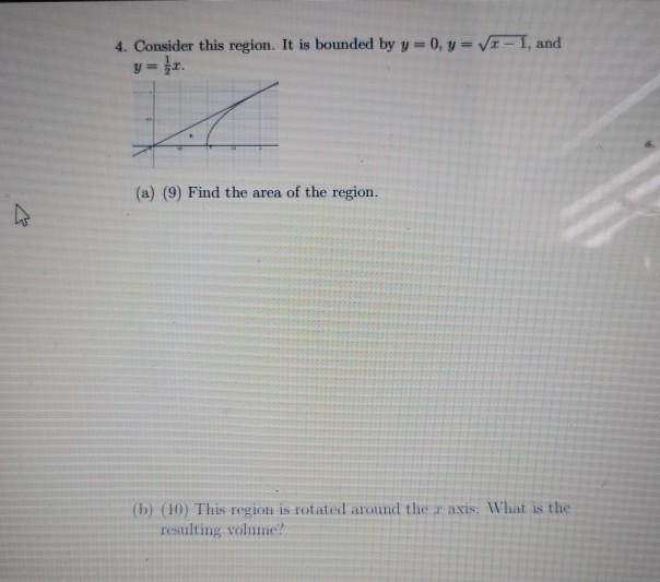 Solved -1, And 4. Consider This Region. It Is Bounded By Y = | Chegg.com