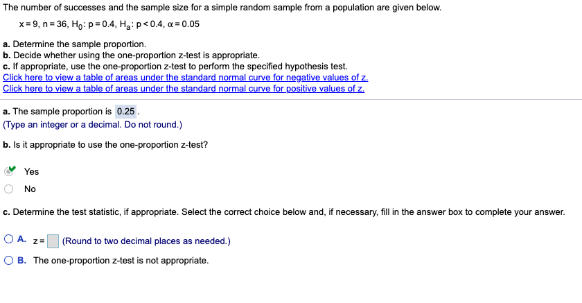 Solved The Number Of Successes And The Sample Size For A Chegg Com