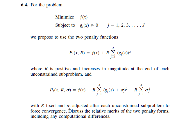 6 4 For The Problem Minimize F X J 1 2 3 Chegg Com