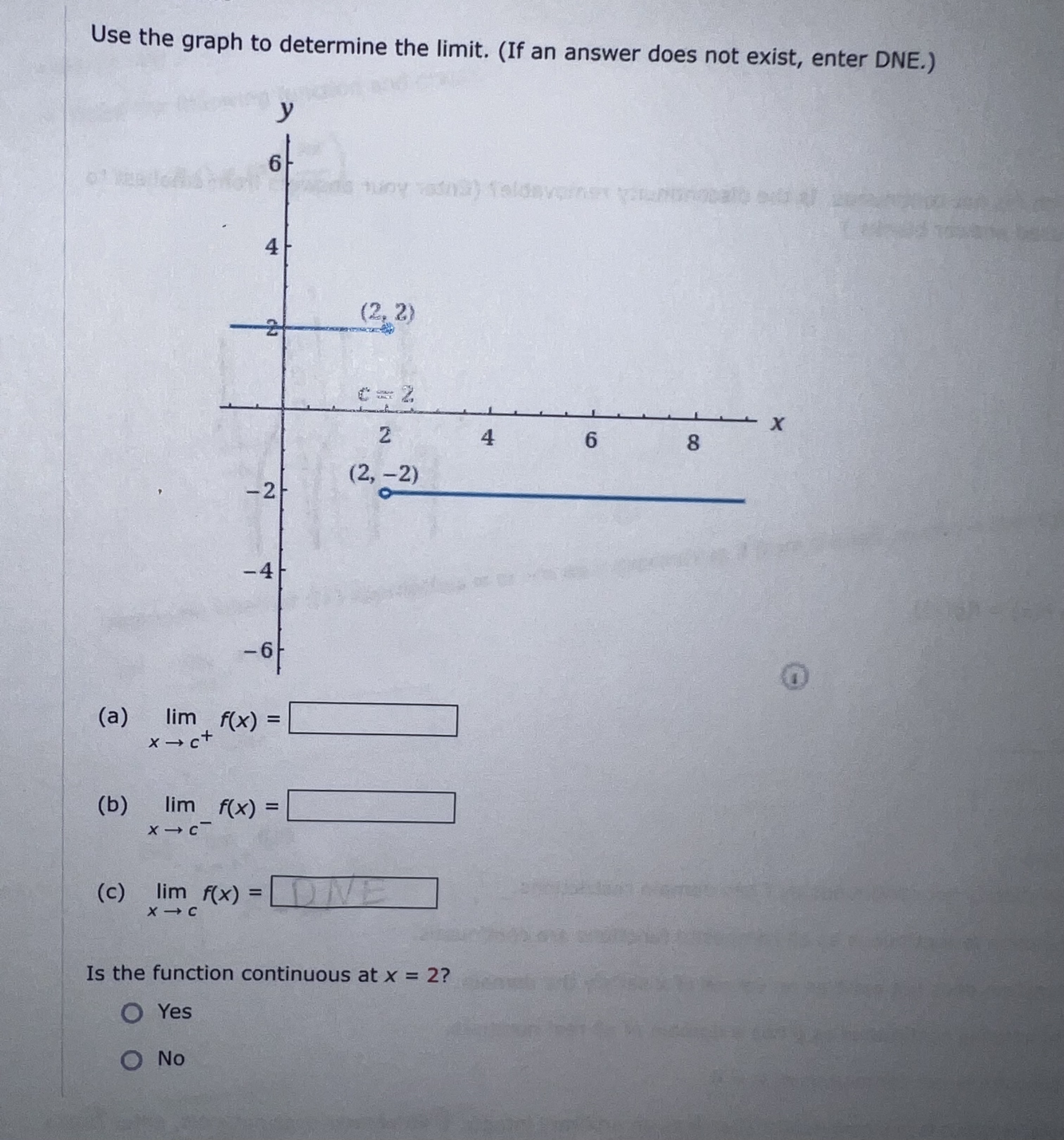 Solved Use the graph to determine the limit. (If an answer | Chegg.com