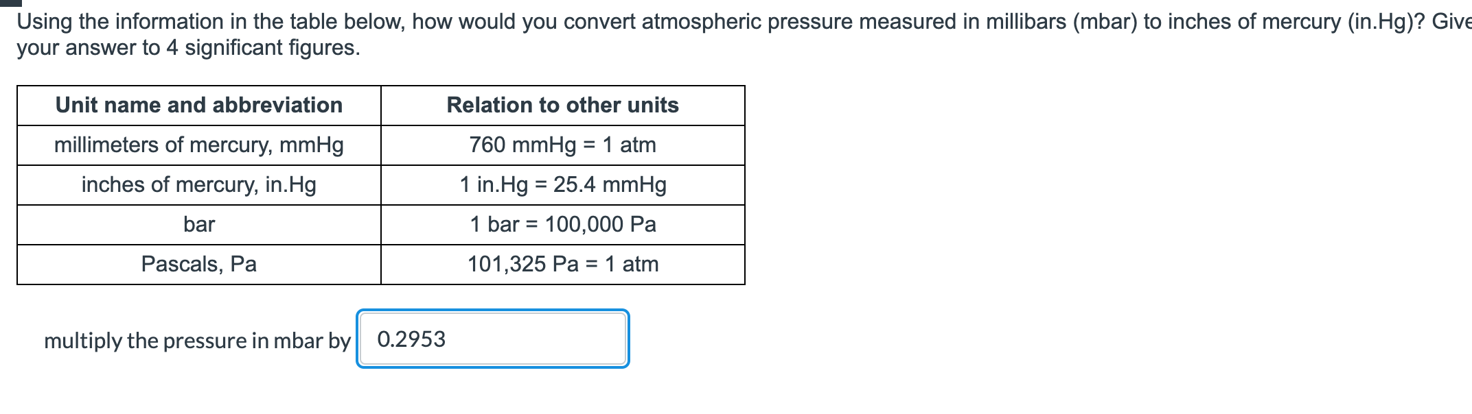 Solved Using the information in the table below, how would